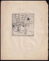 Toroczkai Wigand Ede (1869-1945): (...) ház. Nyomat, papír. Lapszéli foltokkal. 10,5x10 cm.