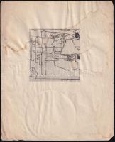 Toroczkai Wigand Ede (1869-1945): (...) ház. Nyomat, papír. Foltos, lapszéli apró szakadással. 10x9,5 cm.