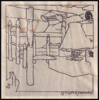 Toroczkai Wigand Ede (1869-1945): (...) ház. Nyomat, papír. Foltos, lapszéli apró szakadással. 10x9,...