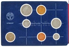 Hollandia 1988. 5c-2 1/2G (5xklf) forgalmi sor + Ag zseton eredeti műbőr tokos szettben, tanúsítvánn...