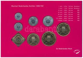 Holland Antillák 1999. 1c - 5G (8xklf) forgalmi sor szettben, karton és műanyag dísztokban T:1 Nethe...