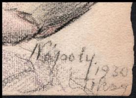 Tokay Ilona (1907-1988): Nápolyi menyecske, 1930. Kréta, papír, jelezve jobbra lent, lap széle kissé...