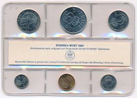 Svédország 1984. 10ö-5K (6xklf) forgalmi szett, műanyag tokban T:1 Sweden 1984. 10 Öre - 5 Kronor (6xdiff) coin set in plastic case C:UNC