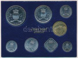 Holland Antillák 1980. 1c - 2 1/2G (7xklf) forgalmi sor + "Rijks Munt" emlékérem dísztokba...