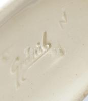 Gránit porcelán elefánt. Kézzel festett, jelzett, hibátlan. 15 cm