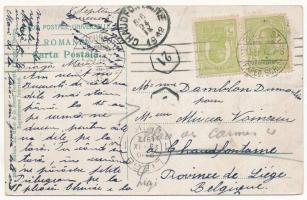 1912 Busteni, Plecarea Trenului spre Azuga / railway station, departure of the train to Azuga, locom...