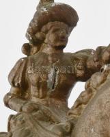 2 db bronzírzott spiáter lovas figura. Jelzettek. 19 cm