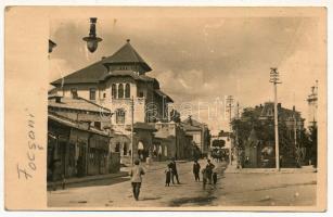 1918 Focsani, Foksány; street view, shops, restaurant and beer hall. photo + K.u.K. Sturmbaon 62 Kampfmittelzug (EK)