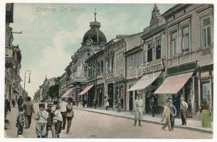 1910 Craiova, Strada Unirei / street view, shops of J. Benvenisti, Thoma Demetrescu (EK)