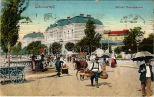 1913 Bucharest, Bukarest, Bucuresti, Bucuresci; Spitalul Brancovenesc / hospital, market (small tear)