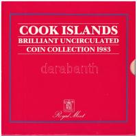 Cook-szigetek 1983. 1c-1$ Cu-Ni (7xklf) forgalmi sor dísztokos szettben T:UNC Cook Islands 1983. 1 Cent - 1 Dollar Cu-Ni (7xdiff) in coin set, in cardboard case C:UNC Krause KM#7