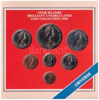 Cook-szigetek 1983. 1c-1$ Cu-Ni (7xklf) forgalmi sor dísztokos szettben T:UNC Cook Islands 1983. 1 C...
