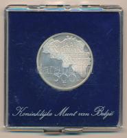 Belgium 1980. 500Fr ezüstözött Cu-Ni A Függetlenség 150. évfordulója holland felirattal, műanyag dísztokban T:AU,XF patina Belgium 1980. 500 Francs silver plated Cu-Ni 150th Anniversary of Independence with Dutch text, in plastic case C:AU,XF patina Krause KM#162