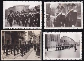 cca 1930-1940 Firenzei csendőrök, 4 db fotó, törésnyomokkal, 5,5×7,5 és 6×9 cm