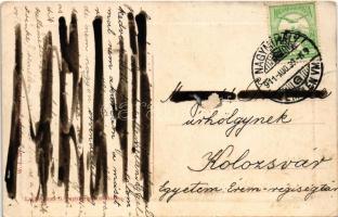 1911 Nagymihály, Michalovce; részlet a Laborcz folyóval. W.L. Bp. 5639. Landesmann B. kiadása / rive...