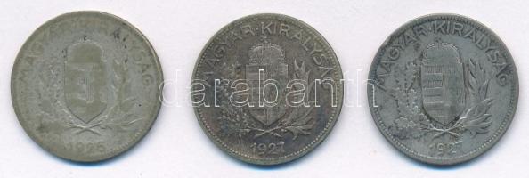 1926-1927. 1P Ag (3x) T:2-,3 patina Adamo P6