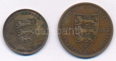 Jersey 1909. 1/24Sh bronz + 1/12Sh bronz "VII Eduárd" T:F,VF
Jersey 1909. 1/24 Shilling +...