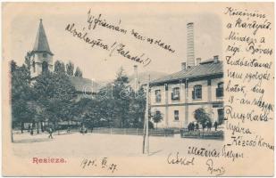 1901 Resicabánya, Resicza, Recita, Resita; utca, templom. Ifj. Neff K. kiadása / street view, church (b)