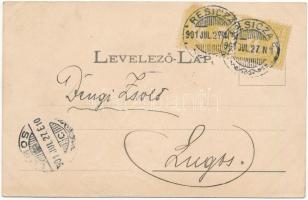 1901 Resicabánya, Resicza, Recita, Resita; utca, templom. Ifj. Neff K. kiadása / street view, church...