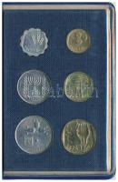 Izrael 1971. 1A-1L forgalmi sor műbőr tokban T:UNC,AU Israel 1971. 1 Agora - 1 Lira coin set in faux leather case C:UNC, AU