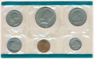 Amerikai Egyesült Államok 1979. 1c - 1/2$ (6xklf) forgalmi sor műanyag csomagolásban T:UNC  USA 1979. 1 Cent - 1/2 Dollar (6xdiff) coin set in foil packing C:UNC