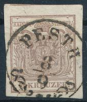 1850 6kr MP III barna bélyeg / brown "GÜNS" Sign: Ferchenbauer, Certificate: Babor