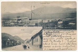 1906 Zernest, Zernyest, Zarnesti; Cellulózgyár, Fő tér. Berger kiadása / cellulose factory, main square (EK)