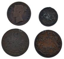 India / Kelet-Indiai Társaság 1803. X Cash Cu + 1835. 1/12a Cu + 1835. 1/4A Cu + Malajzia / Kelet-In...