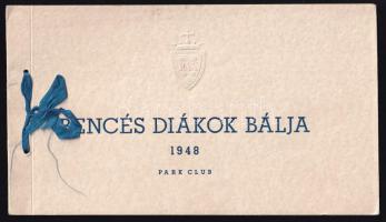1948 Meghívó a bencés diákok báljára, 2 db