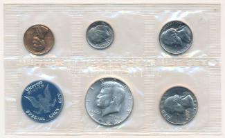 Amerikai Egyesült Államok 1965. 1c - 1/2$ (5xklf) forgalmi sor műanyag csomagolásban T:UNC  USA 1965. 1 Cent - 1/2 Dollar (5xdiff) coin set in foil packing C:UNC