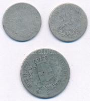 Olaszország 1833M 50c Ag "II. Viktor Emánuel" + 1863N 50c Ag "II. Viktor Emánuel"...
