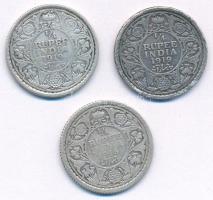 India / Brit India 1916-1919. 1/4R Ag "V. György" (3db, 2xklf) T:VF,F
India / Brit India ...