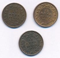 India / Brit India 1929-1933. 1/12a Cu "V. György" (3db, 2xklf) T:XF,VF
India / Brit Indi...