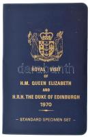 Új-Zéland 1970. 1c-1D (7xklf) a második uralkodói látogatásra kiadott forgalmi sor fóliatokban, kék ...