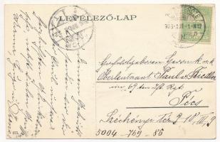 1906 Beszterce, Bistritz, Bistrita; Marktplatz und Beutlergasse / Piactér és Erszény utca, Binder, J...