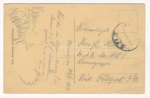 1917 Brassó, Kronstadt, Brasov; Cafehaus Elite / Elite kávéház, városi vasút, vonat, üzletek. Wilh. ...