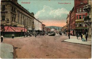 Kolozsvár, Cluj; Ferenc József út, Berlitz nyelviskola, üzletek / street view, language school, shops (EB)