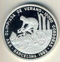 Nicaragua 1990. 10.000C Ag "Olimpia-kerékpár" T:PP Csak 10.000db!