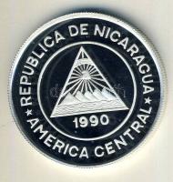 Nicaragua 1990. 10.000C Ag "Labdarúgó VB" T:PP Csak 5000db!
