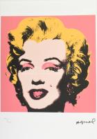 Andy Warhol (1928-1987): Pink Marylin Monroe. szitanyomat, papír. Sorszámozott: 125/100, jelzett a nyomaton. Andy Warhol galéria szárazpecséttel és pecséttel jelzett, Lapméret 50x37 cm