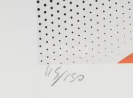 Roy Lichtenstein (1923-1997): Cím nélkül. szitanyomat, papír. Sorszámozott: 115/150, jelzett a nyoma...