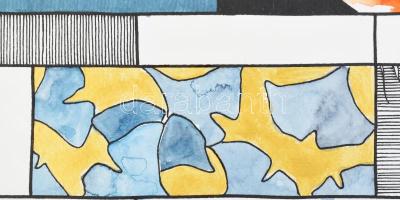 Kun Sarolta (1990-): Zodiákus sorozat: Halak. Vegyes technika, papír, jelzett, felcsavarva, 40x50 cm