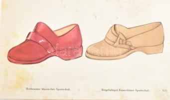 cca 1940-1950 Francia cipőkatalógus, 38 illusztrált oldallal, sérült
