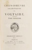 Chefs-D'Oeuvre dramatiques de Voltaire 1-4. Paris, 1822. Veuve Dabo. Korabeli aranyozott félbőr...