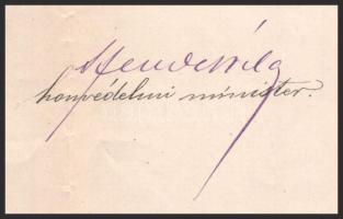 1876 Békey István miniszteri osztálytanácsos, a IV. ügyosztály vezetője részére szóló elismerési ért...