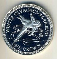 Man-sziget 1984. 1C Ag "Téli olimpia-korcsolya" T:PP Csak 15.000db!