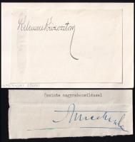 cca 1930 Albrecht főherceg és Kelemen Krizoszton pannnonhalmi főapát autográf aláírásai kivágásokon