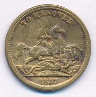 Nagy-Britannia 1837. "Viktória királynő / Hanover" (Cumberland Jack) sárgaréz zseton T:VF ...