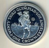 Man-sziget 1984. 1C Ag "Olimpia-lovaglás" T:PP Csak 15.000db!