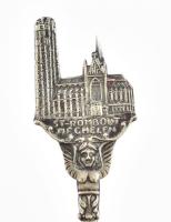 Ezüst (Ag) belga díszkanál, Mechelen, St. Rombout (Szent Rumbold-katedrális) motívummal. Jelzett (83...